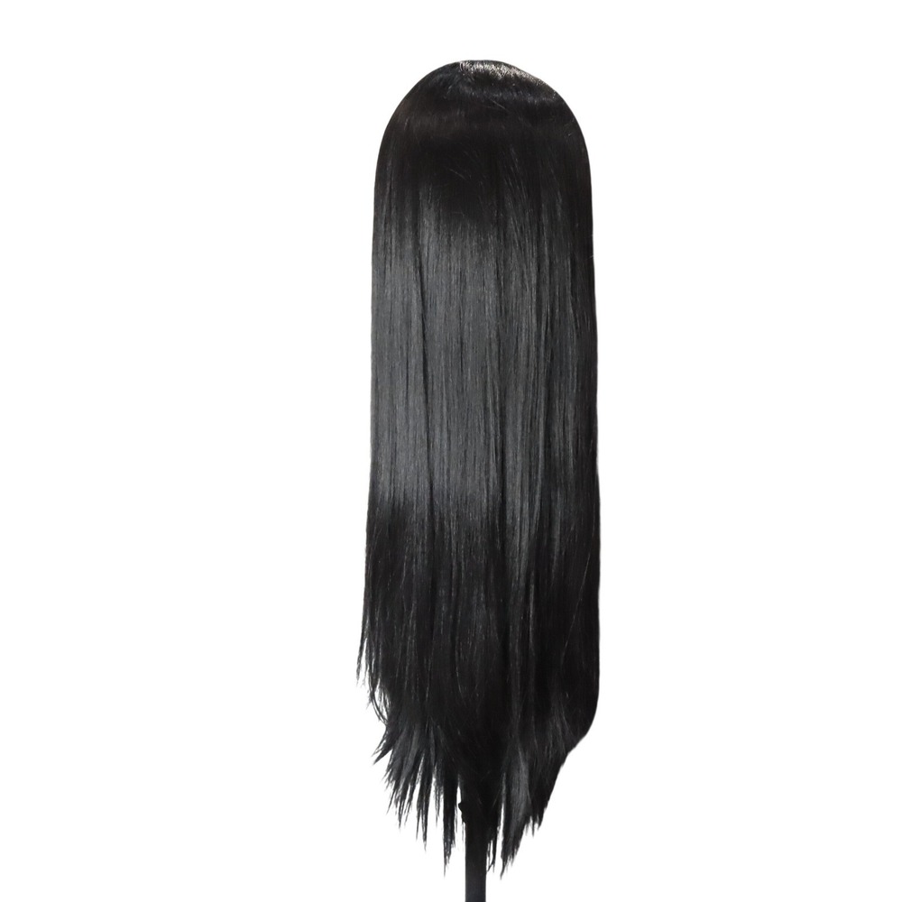 35" Long Straight Black T Part Lace Front Wig Heat Resistant Synthetic Hair 35" - Picture 3 of 12